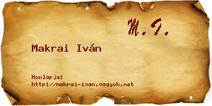 Makrai Iván névjegykártya